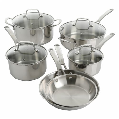 Martha Stewart Stainless Steel Silver Cookware Set, 10 pc - City Market