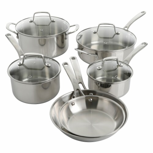 Martha Stewart Stainless Steel Silver Cookware Set, 10 pc - Harris Teeter