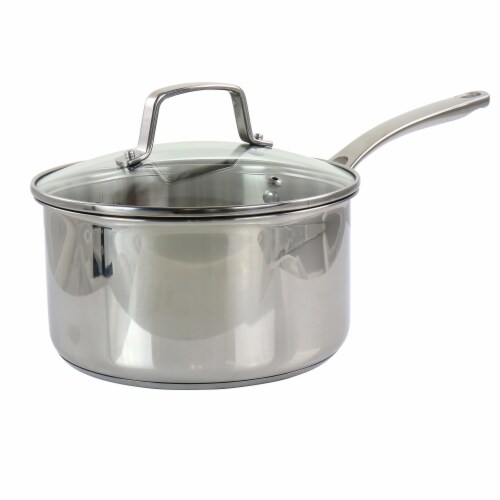 Martha Stewart Stainless Steel Saucepan with Vented Glass Lid Perspective: front