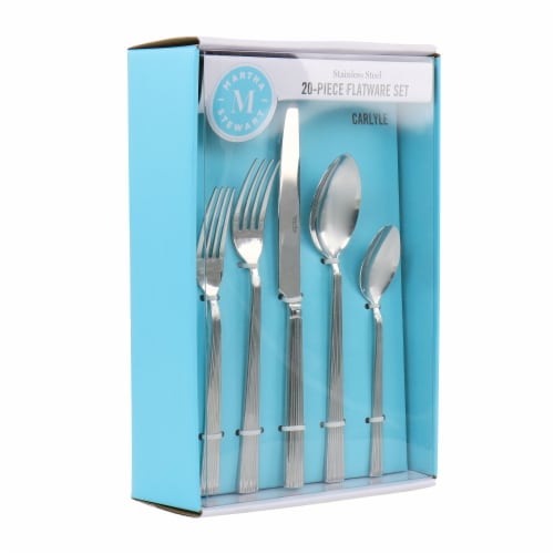 Martha Stewart Carlyle Stainless Steel Flatware Set Perspective: front