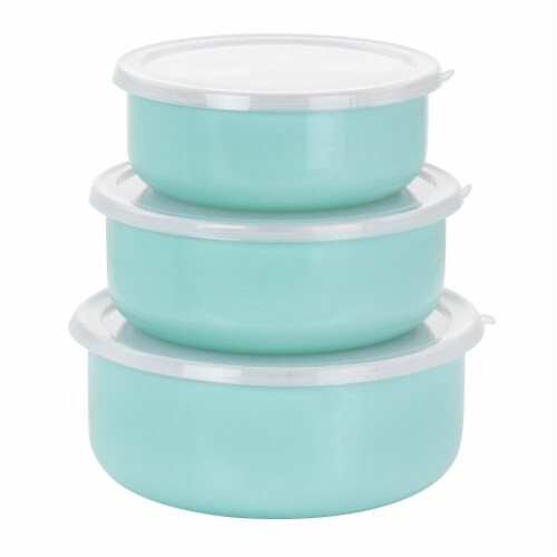 Martha Stewart Langstaff 6 Piece (92oz, 60oz, 26oz) Stackable Rectangular  Container Set w/ Martha Blue Lids