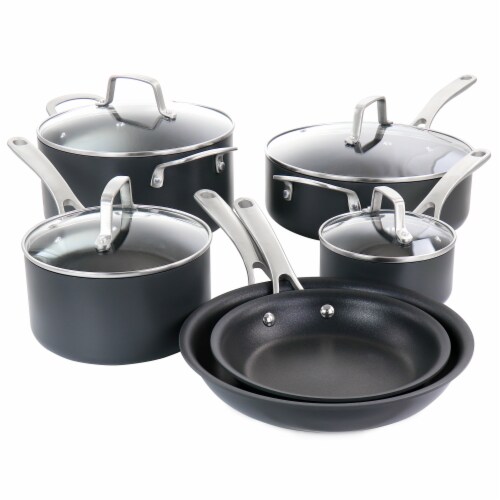 T-Fal Initiatives Aluminum 6 Piece Cookware Set - Black