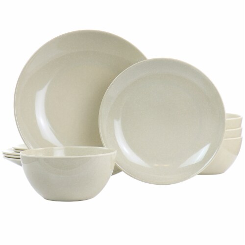 Martha Stewart Melamine Dinnerware Set - Taupe Perspective: front