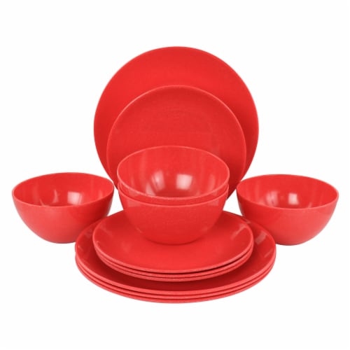Martha Stewart Melamine Dinnerware Set Red 12 pc Baker s