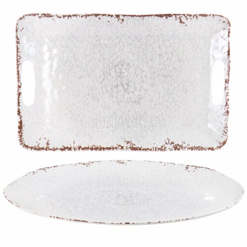 Laurie Gates Mauna 2 Piece Melamine Serving Tray Set in White One Size King Soopers