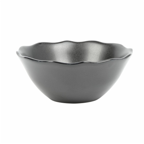 Sur La Table Scalloped Cereal Bowl - Black Perspective: front