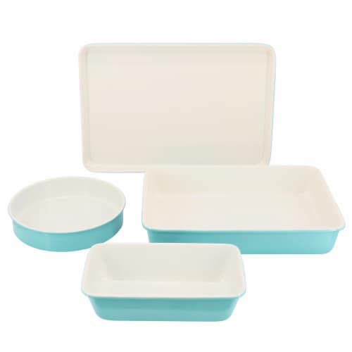 Martha Stewart Everyday Color Bake 4 Piece Nonstick Carbon Steel Bakeware Set in Teal ONE SIZE Pay Less Super Markets