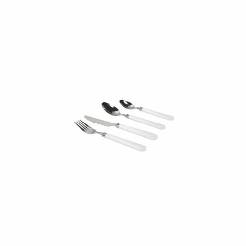 Gibson Sensations II Plastic Handle Flatware Set 16 Piece White 93581979M Perspective: front