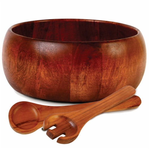 Gibson Home La Roda Acacia Wood Salad Set Perspective: front