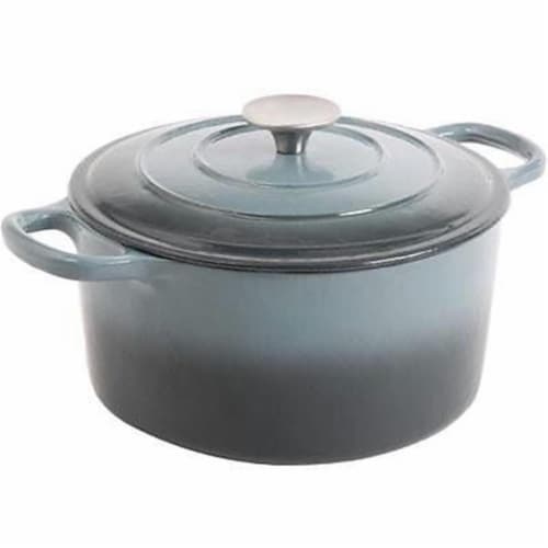 Crock-Pot 5 Quart Round Enamel Cast Iron Covered Dutch Oven Cooker, Slate  Gray