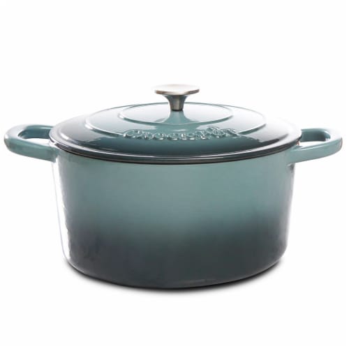 Gibson 7 qt Round Dutch Oven Crock Pot, Grey Perspective: front