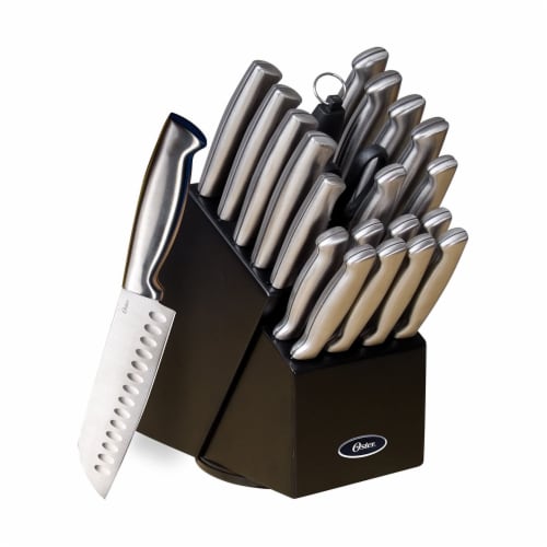 Oster® Baldwyn Stainless Steel Cutlery Set - Black/Silver Perspective: front