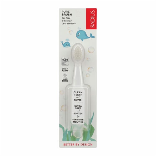 Radius - Pure Baby Toothbrush 6-18 Months - Ultra Soft - Case of 6 Perspective: front