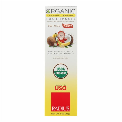Radius Coconut Banana With Organic Chamomile Flower & Coconut Oil Toothpaste  - 1 Each - 3 OZ Perspective: front