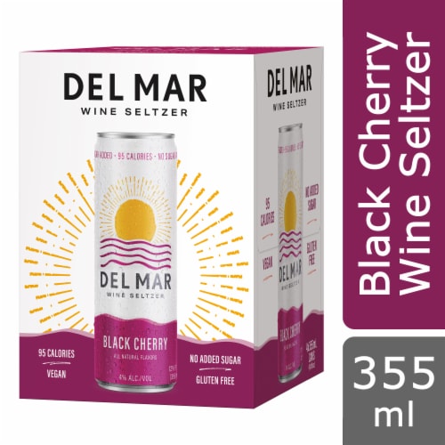 Del Mar Low Calorie Black Cherry Wine Hard Seltzer Perspective: front