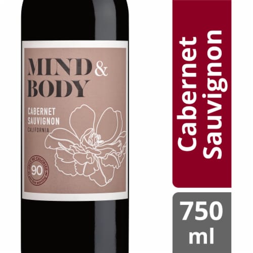 Mind & Body Cabernet Sauvignon Low Alcohol & Low Calorie California Red Wine 750 ml Perspective: front