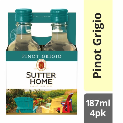 Sutter Home Pinot Grigio California White Wine 4 bottles/ 187 ml Perspective: front