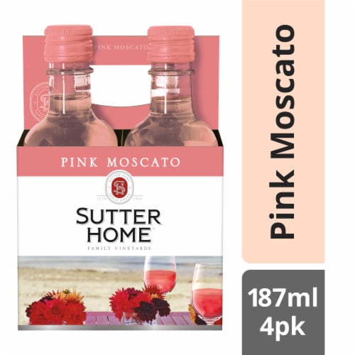 Sutter Home Pink Moscato California Pink Wine 4 bottles/ 187 ml Perspective: front
