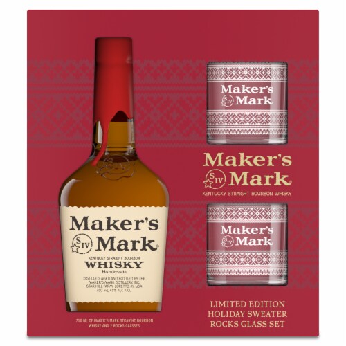 Maker's Mark Kentucky Straight Bourbon Whisky Gift Set Perspective: front