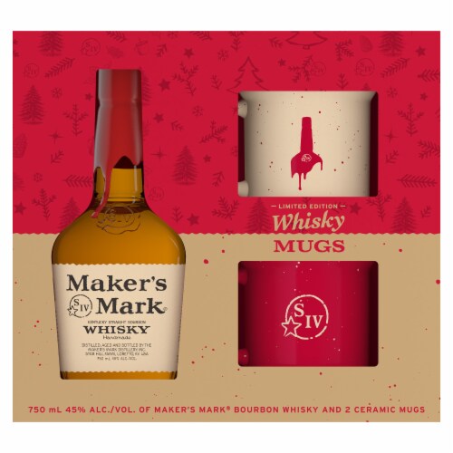 Maker's Mark Kentucky Straight Bourbon Whisky with Mugs, 750 mL Kroger