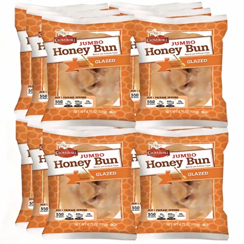 Cloverhill Jumbo Glazed Honeybuns | Individually Packaged | 12 Pack Perspective: front