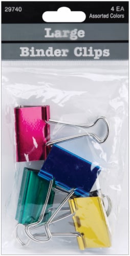 Large Binder Clips 1.25 4/Pkg-Assorted Colors, 4/Pkg - Kroger