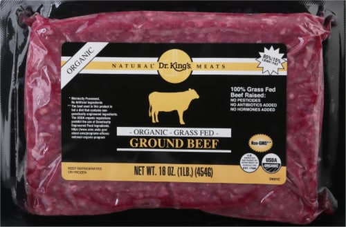 Dr. King's® Organic Grass Fed 85% Lean Ground Beef Perspective: front