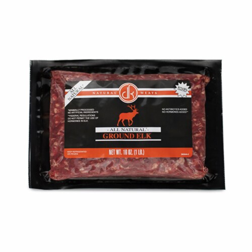 DK Natural Meats Fresh Ground Elk Perspective: front