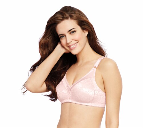 Bali® Double Support Lace Wire-Free Spa Closure Bra Perspective: front