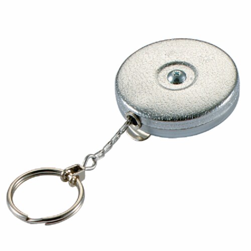 Lucky Line Key Bak Clip-On 24 In. Chrome Retractable Key Chain 43501 Perspective: front