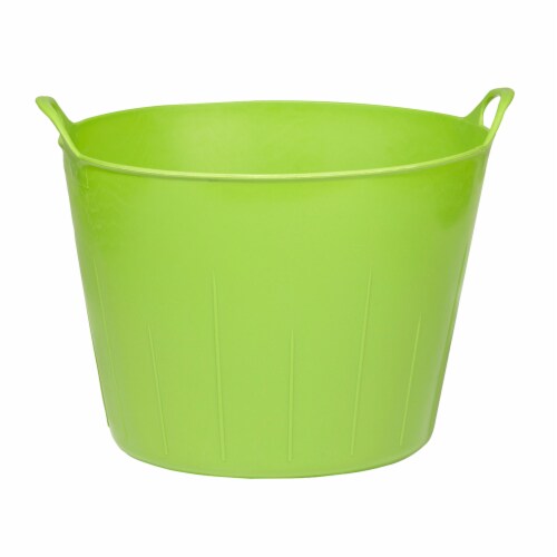 Little Giant 11 Gallon Heavy Duty Farm Bucket Poly/Rubber Flex Tub with Handles Perspective: front