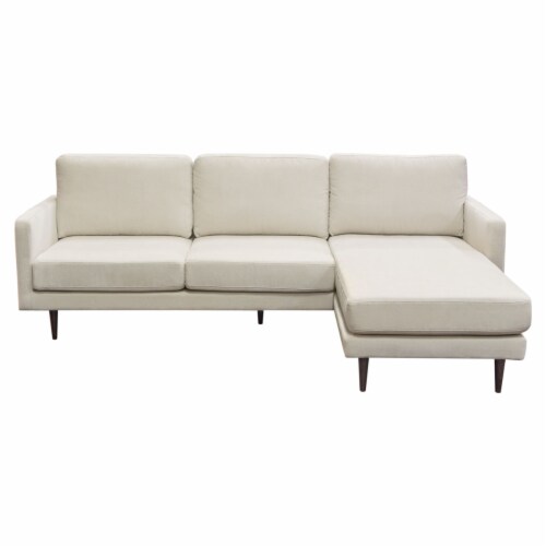 Kelsey Reversible Chaise Sectional in Cream Fabric by Diamond Sofa Perspective: front