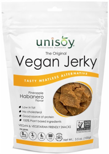 Unisoy Vegan Jerky - Pineapple Habanero Perspective: front