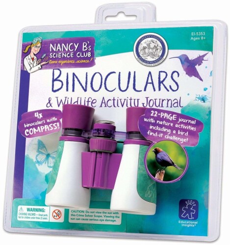 Educational Insights Nancy B Science Club Binoculars & Wildlife Activity Journal Perspective: front