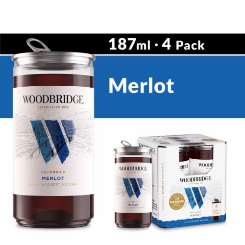 Woodbridge Merlot Red Wine Cans Perspective: front