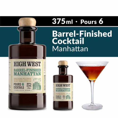 High West Utah Whiskey Manhattan Barrel Finished Premixed Cocktail Perspective: front