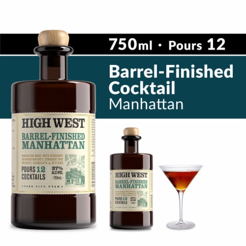 High West Utah Whiskey Manhattan Barrel Finished Premixed Cocktail Perspective: front
