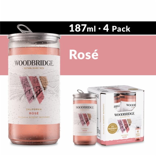 Woodbridge Rose Wine Cans Perspective: front