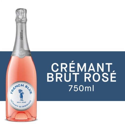 French Blue Wine Brut Rose Perspective: front