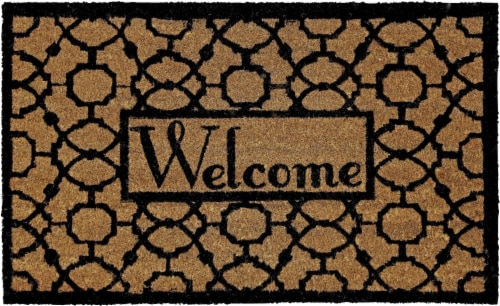 Mohawk Home Oriented Pattern Welcome Doormat - Black Perspective: front