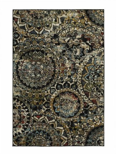 Mohawk Home Stained Glass Area Rug - Onyx Perspective: front