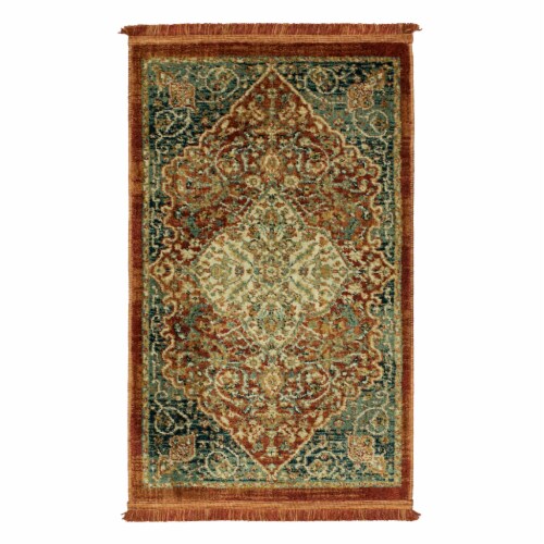 Mohawk Home Antoinette Fringe Accent Rug - Spice Perspective: front