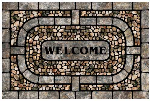 Mohawk Garden Pebble Welcome Doormat - Gray Perspective: front