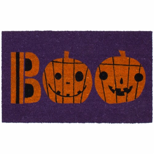 Mohawk Home Halloween Boo Doormat - Purple/Orange Perspective: front