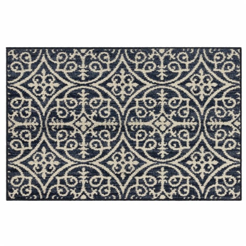 Mohawk Home Wyne Area Rug - Classic Indigo/Cream Perspective: front