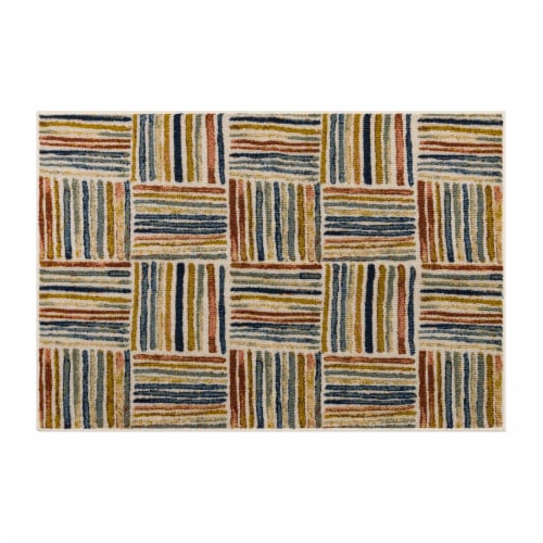 Mohawk Home Boxed Stripe Multi Accent Rug Perspective: front