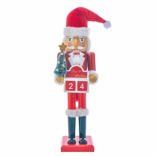 Christmas Santa Calendar Nutcracker Wood Countdown Days C5874 Perspective: front