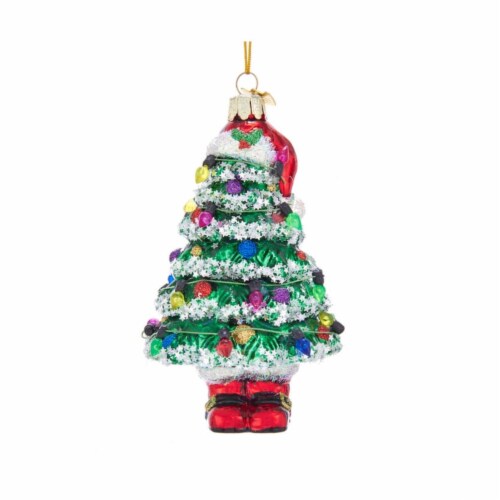 Kurt Adler Noble Gems Christmas Tree Ornament, Tree with Santa Hat and