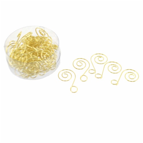 Christmas Gold Ornament Hooks Metal Hanger Display W5308 Perspective: front