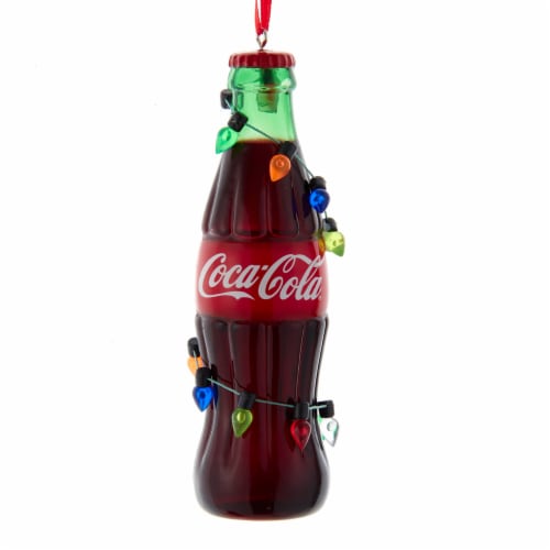 Coca-Cola Bottle with Christmas Lights Ornament Perspective: front